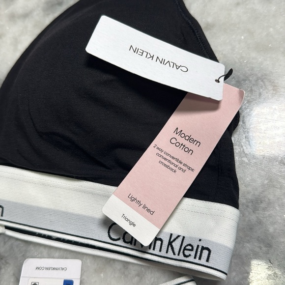 Calvin Klein Modern Cotton Lightly Lined Triangle Bralette & thong size X-Large - Picture 4 of 6